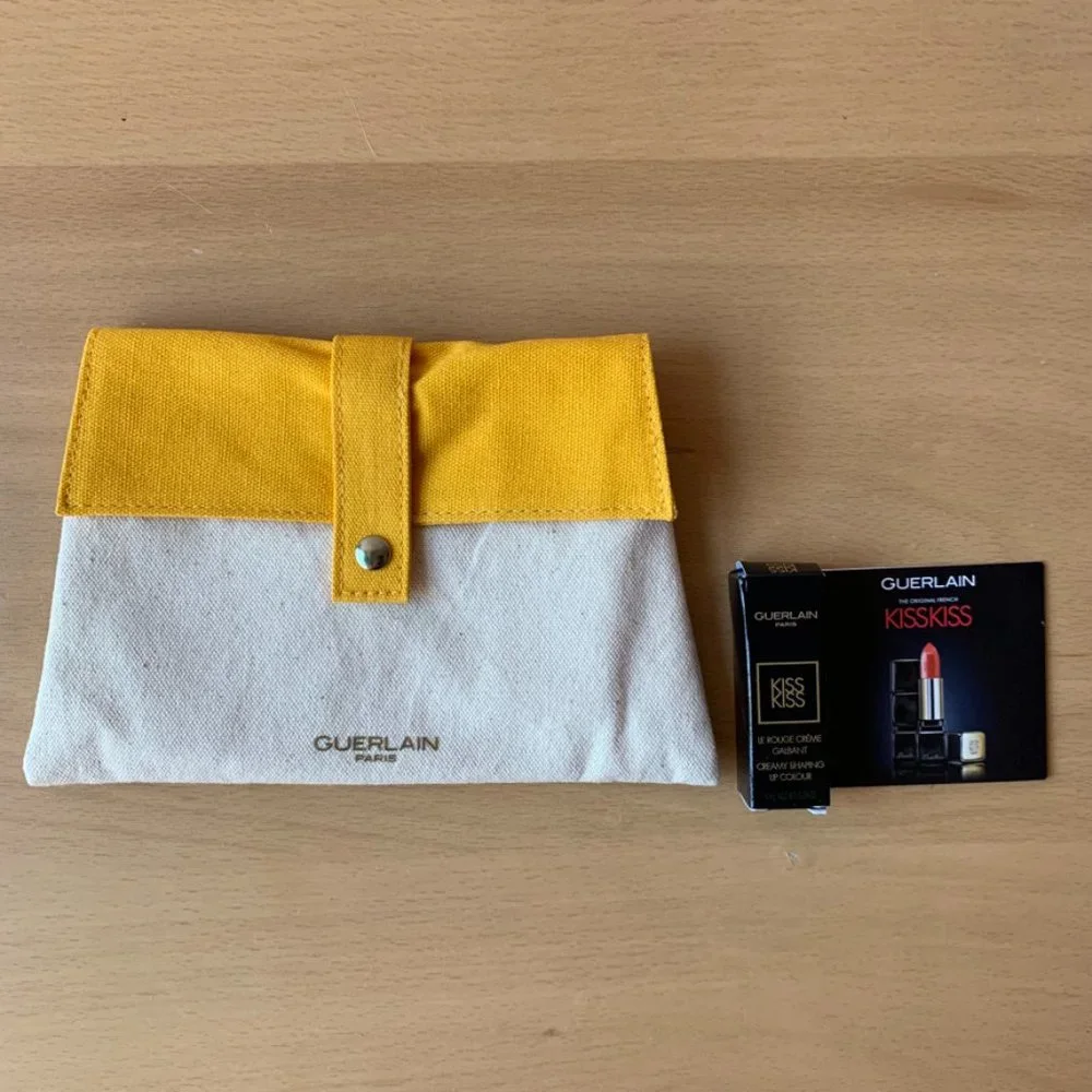 Guerlain Cosmetic Pouch + KissKiss Lipstick Set